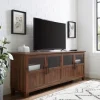 Kirkland's Home Dark Walnut Glass Paneled Door Tv Stand- Tv Stands & Media Consoles