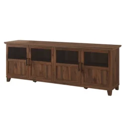 Kirkland's Home Dark Walnut Glass Paneled Door Tv Stand- Tv Stands & Media Consoles