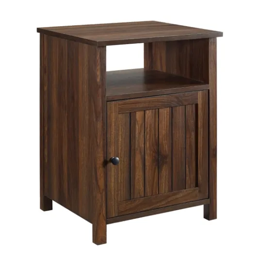 Kirkland's Home Dark Walnut Grooved Door Side Table- Accent & End Tables