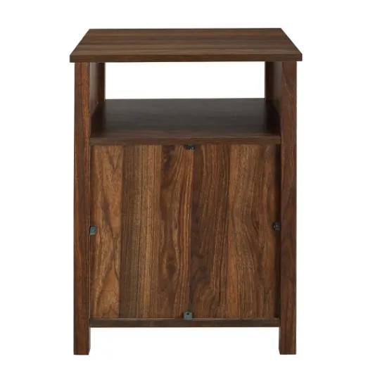Kirkland's Home Dark Walnut Grooved Door Side Table- Accent & End Tables