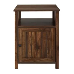 Kirkland's Home Dark Walnut Grooved Door Side Table- Accent & End Tables