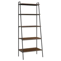 Kirkland's Home Dark Walnut Industrial Ladder Shelf- Bookshelves