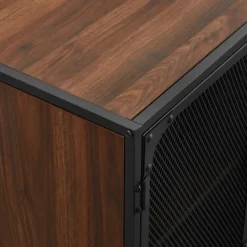 Kirkland's Home Dark Walnut Industrial Sideboard Cabinet- Cabinets & Sideboards