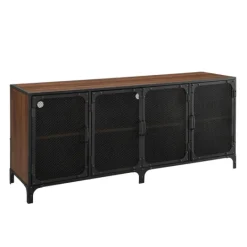 Kirkland's Home Dark Walnut Industrial Sideboard Cabinet- Cabinets & Sideboards