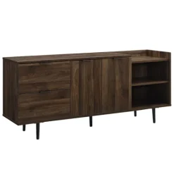 Kirkland's Home Dark Walnut Mid-Century 4-Door Tv Stand- Tv Stands & Media Consoles