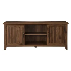 Kirkland's Home Dark Walnut Modern Farmhouse Tv Stand- Tv Stands & Media Consoles