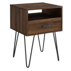 Kirkland's Home Dark Walnut Modern Farmhouse Side Table- Accent & End Tables