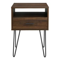 Kirkland's Home Dark Walnut Modern Farmhouse Side Table- Accent & End Tables