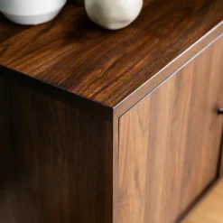 Kirkland's Home Dark Walnut Modern Record Storage Tv Stand- Tv Stands & Media Consoles