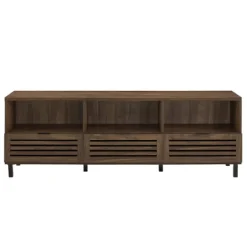 Kirkland's Home Dark Walnut Rustic Slat Door Tv Stand, 70 In.- Tv Stands & Media Consoles