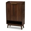 Kirkland's Home Dark Walnut 5-Shelf Wooden Shoe Cabinet- Entryway Furniture