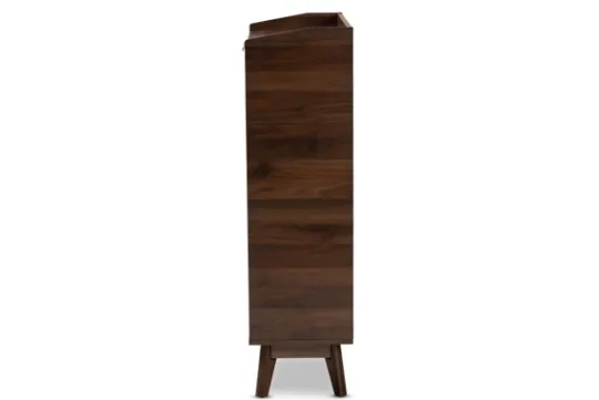 Kirkland's Home Dark Walnut 5-Shelf Wooden Shoe Cabinet- Entryway Furniture