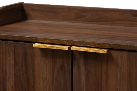 Kirkland's Home Dark Walnut 5-Shelf Wooden Shoe Cabinet- Entryway Furniture
