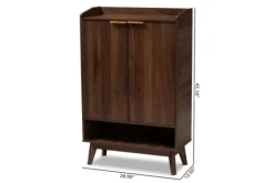 Kirkland's Home Dark Walnut 5-Shelf Wooden Shoe Cabinet- Entryway Furniture