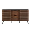Kirkland's Home Dark Walnut Slatted 4-Drawer Cabinet- Cabinets & Sideboards