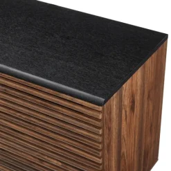 Kirkland's Home Dark Walnut Slatted 4-Drawer Cabinet- Cabinets & Sideboards
