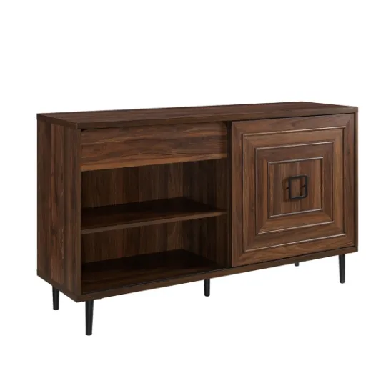 Kirkland's Home Dark Walnut Square Sliding Door Wooden Cabinet- Cabinets & Sideboards