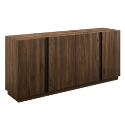 Kirkland's Home Dark Walnut Wood And Black Metal Sideboard- Cabinets & Sideboards