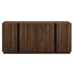 Kirkland's Home Dark Walnut Wood And Black Metal Sideboard- Cabinets & Sideboards