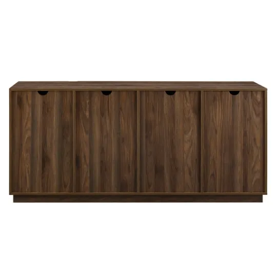 Kirkland's Home Dark Walnut Wood And Black Metal Sideboard- Cabinets & Sideboards