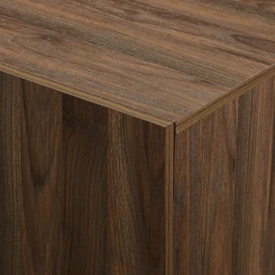 Kirkland's Home Dark Walnut Wood And Black Metal Sideboard- Cabinets & Sideboards