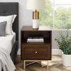 Kirkland's Home Dark Walnut Wood Open Cubby Nightstand- Nightstands