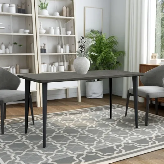 Kirkland's Home Dark Wood And Metal Dining Table- Dining Tables
