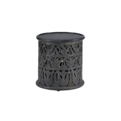 Kirkland's Home Dark Wood Carved Detail Accent Table- Accent & End Tables