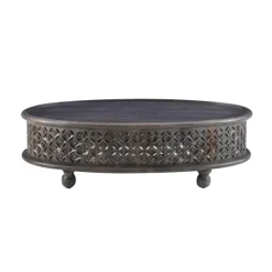 Kirkland's Home Dark Wood Carved Medallion Coffee Table- Coffee Tables
