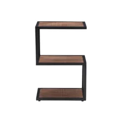 Kirkland's Home Dark Wood Shelves S-Frame Accent Table- Accent & End Tables