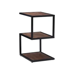 Kirkland's Home Dark Wood Shelves S-Frame Accent Table- Accent & End Tables
