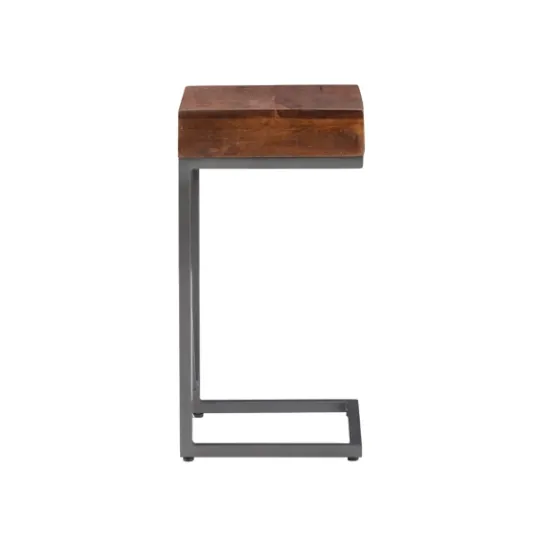 Kirkland's Home Dark Wood Single Drawer C-Frame Accent Table- Accent & End Tables