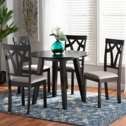 Kirkland's Home Dark Wooden Splayed Base 5-Pc. Dining Set- Dining Tables