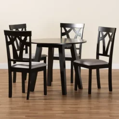 Kirkland's Home Dark Wooden Splayed Base 5-Pc. Dining Set- Dining Tables