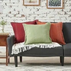 Kirkland's Home Dark Woven Fringe Edge Pillow- Pillows