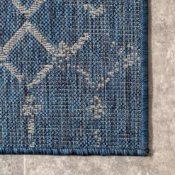 Kirkland's Home Davon Blue Moroccan Trellis Outdoor Rug, 8X10- Outdoor Rugs