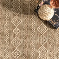 Kirkland's Home Davon Geometric Striped Outdoor Rug, 8X10- Outdoor Rugs