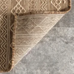 Kirkland's Home Davon Geometric Striped Outdoor Rug, 8X10- Outdoor Rugs