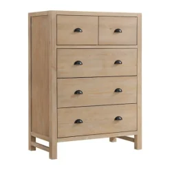 Kirkland's Home Dean Double Driftwood Pine 5-Pc. King Bedroom Set- Beds & Headboards