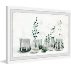 Kirkland's Home Deckled Glasses And Greens Framed Art Print- Framed Art