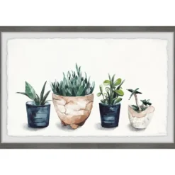 Kirkland's Home Deckled Succulent Row Framed Art Print- Framed Art