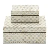 Kirkland's Home Decorative Mussel Shell Wood Boxes, Set Of 2- Baskets & Boxes