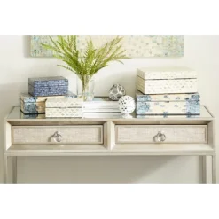 Kirkland's Home Decorative Mussel Shell Wood Boxes, Set Of 2- Baskets & Boxes
