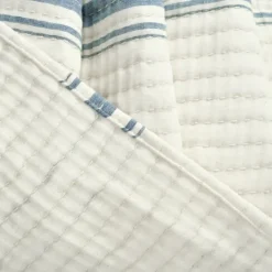 Kirkland's Home Deep Blue Pick Stitch Stripe Decorative Throw- Blankets & Throws