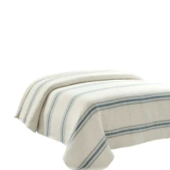 Kirkland's Home Deep Blue Pick Stitch Stripe King Quilt- Quilts