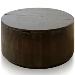 Kirkland's Home Deep Espresso Wood Hinged Storage Coffee Table- Coffee Tables