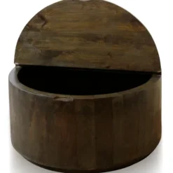 Kirkland's Home Deep Espresso Wood Hinged Storage Coffee Table- Coffee Tables