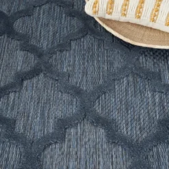 Kirkland's Home Deep Navy Trellis Outdoor Area Rug, 4X6- Outdoor Rugs