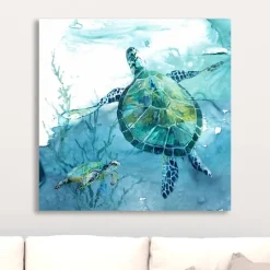 Kirkland's Home Delray Sea Turtle Ii Giclee Canvas Art Print- Canvas Art