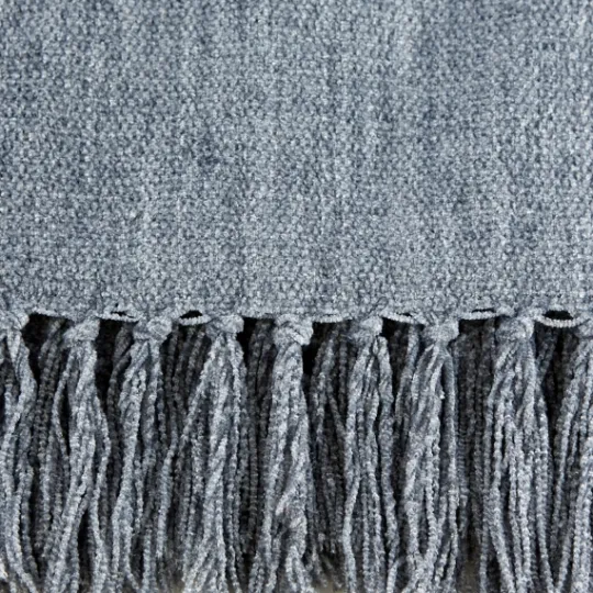 Kirkland's Home Demin Chenille Fringe Throw- Blankets & Throws